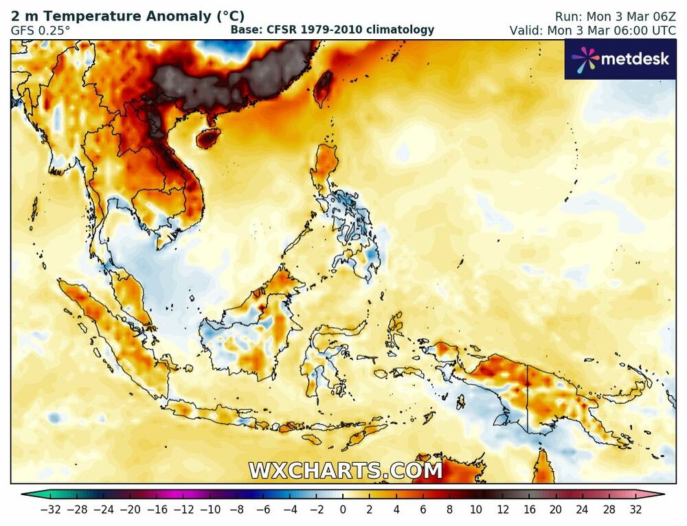 Mapa de Anomalía de Temperatura– 3 de Marzo de 2025