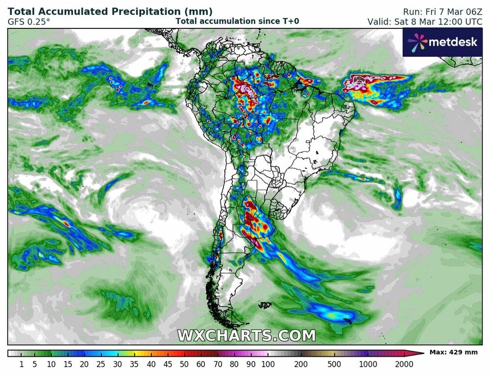 Mapa de Precipitación Acumulada - 7 de Marzo de 2025